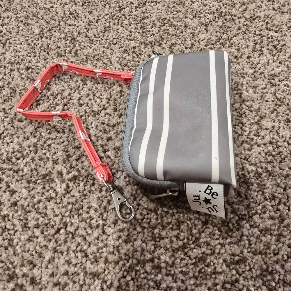 Ju Ju Be Flamingo & Gray Stripe Pacifier Pouch & … - image 8